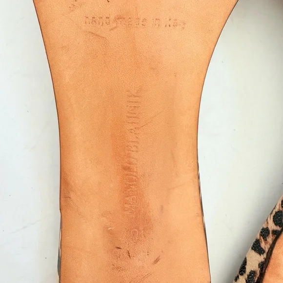 Manolo Blahnik Leopard Leather Lace-Up Mule Kitten Heel Sandals EU 40 Y2K - Picture 7 of 9